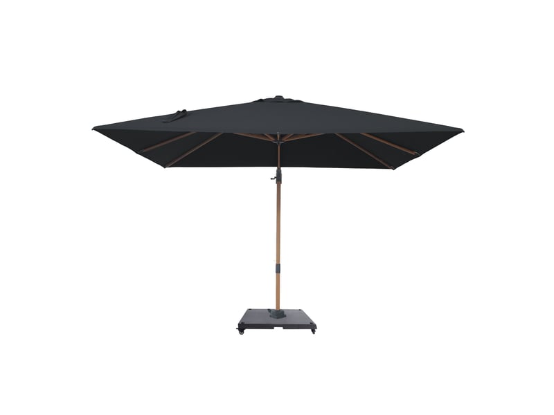 Axi alina parasol déporté carré avec pied de parasol, 300 x 300 cm, aspect boisgris | pour le jardin terrasse avec armature thermolaquée | housse de protection inclus - Conforama E