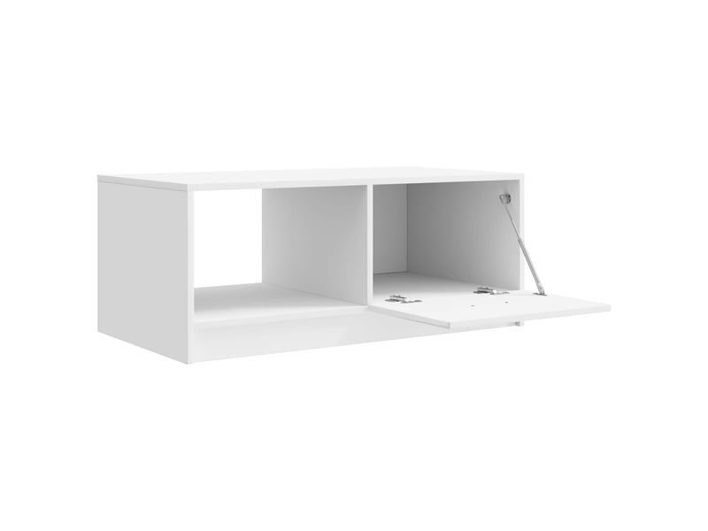Table basse - table de salon - table à thé blanc brillant 90 x 50 x 37 cm bois d'ingénierie - Conforama D