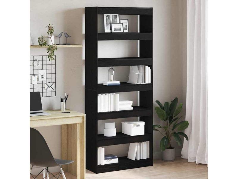  Bibliothèque 6 niveaux, armoire à livres 80 x 30 x 198 cm bois d'ingénierie shl1206  - Conforama B