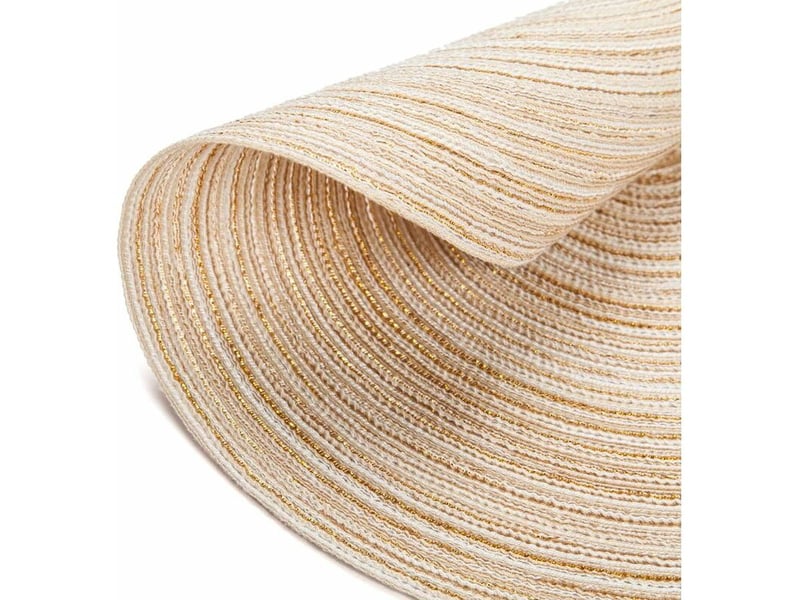  Zvd sets de table, lot de 6 set de table pp tressé lavable résistantes à la chaleur antidérapant, set de table rond 35x35cm(rond,ivoire)  - Conforama B
