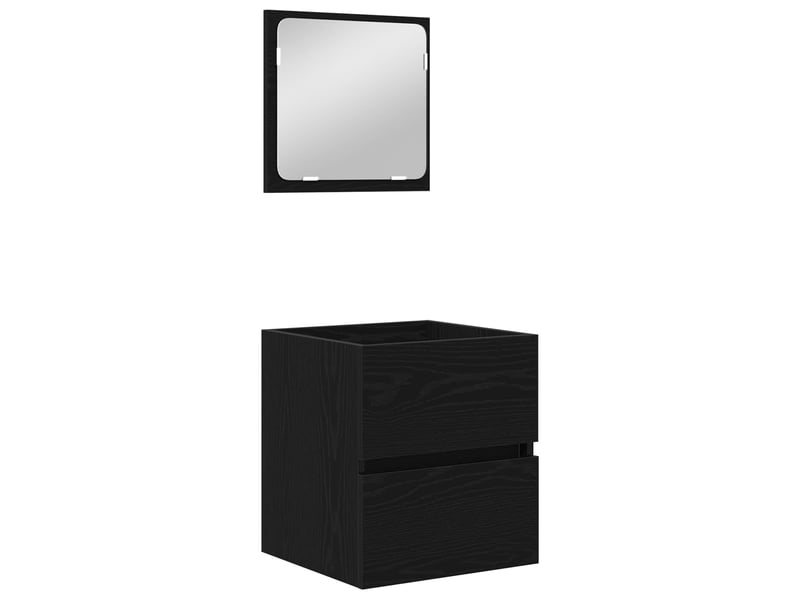  Ensemble de mobilier de salle de bain 2 pc chêne noir et blanc cf64115  - Conforama E