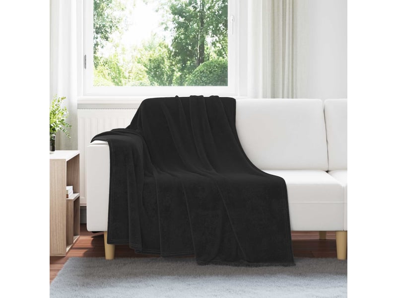  Plaid canapé noir 150x200 cm 0.78 kg polaire  - Conforama B