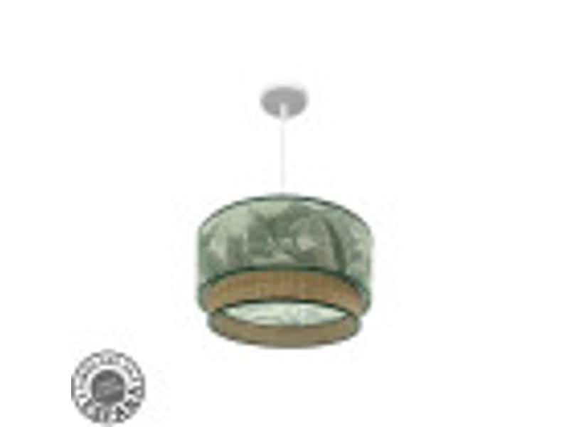  Suspension fabrilamp congo blanc vert naturel 1 x e27 ø 40 cm 224994001 - Conforama B
