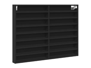 Armoire à vitrine, étagère murale noir 100x8,5x75 cm bois d'ingénierie cf40951