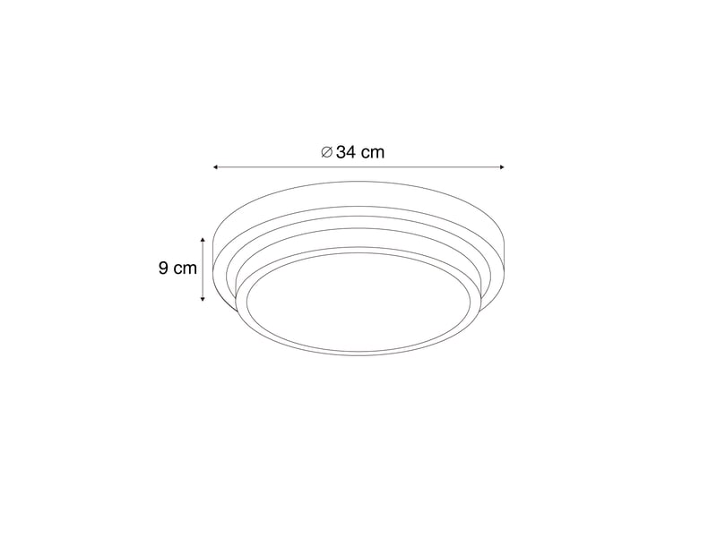 Moderne plafondlamp sienna met wit 34cm ip44 - walden  - Conforama C