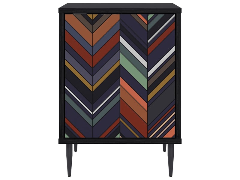  Table de chevet - cabinet de chevet - table de nuit ommen chêne noir 36 x 33 x 51 cm  - Conforama D