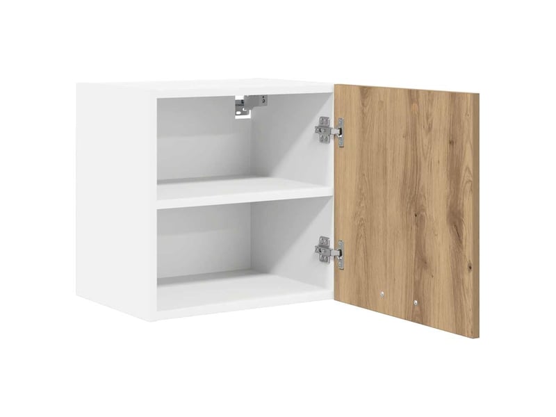  Meuble de rangement cuisine, armoire suspendue chêne artisan et blanc 40x31x40cm  - Conforama E
