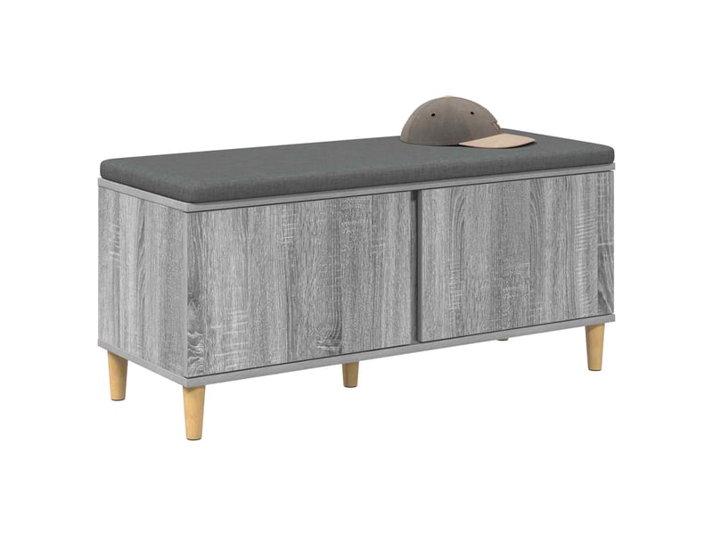  Banc d'entrée, banc interieur avec coussin gris sonoma 100x38x46 cm shl41488  - Conforama C