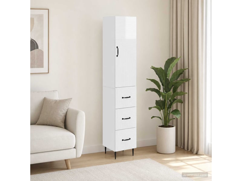  Ensemble de meubles 2 pcs, rangement de salon 33 x 34,5 x 90 cm bois d'ingénierie shl6582  - Conforama B