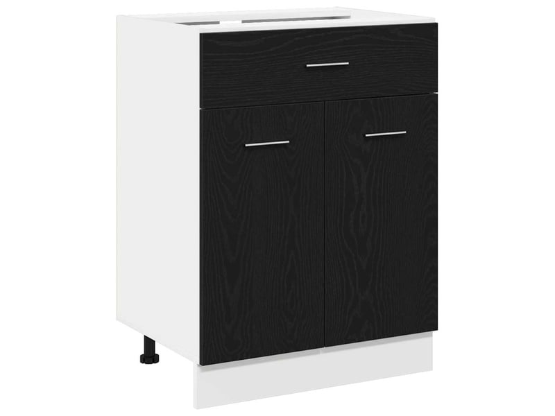 Meuble de rangement cuisine, armoire suspendue chêne noir 60x46x81,5cm  - Conforama A