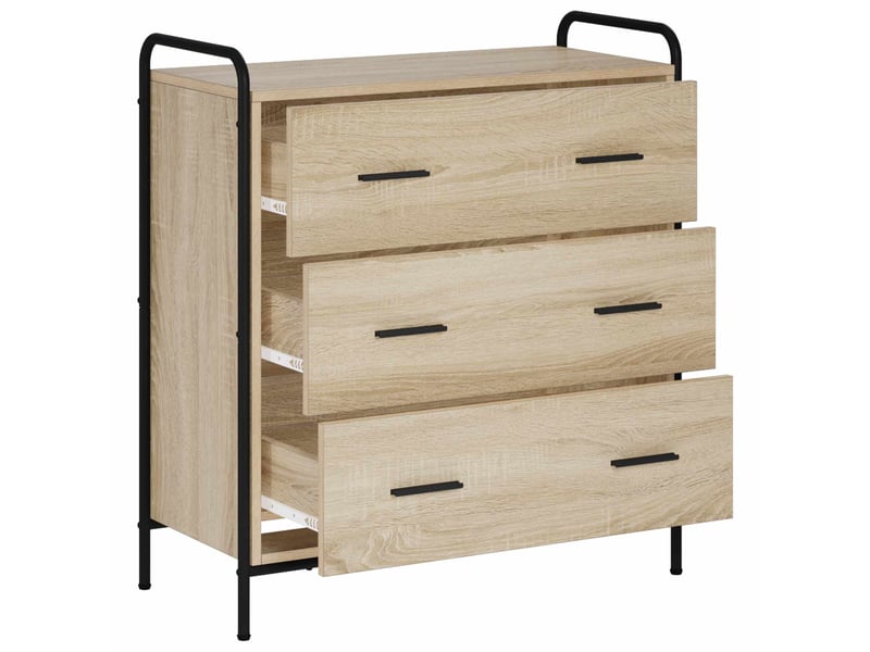  Buffet salon, buffet de rangement chêne sonoma 97x33x81 cm bois d'ingénierie shl70948  - Conforama C