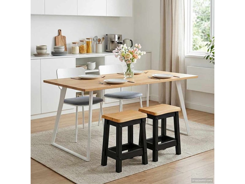  Tabouret de bar, chaise de bar ekai 2 pc noir 40x29x45,5 cm  - Conforama B
