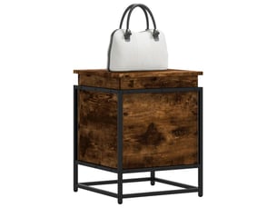 Boîte de rangement, coffre de rangement avec couvercle chêne fumé bois d'ingénierie shl737