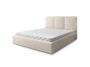 Lit coffre 120x200cm <strong>MASSENO</strong> <strong></strong> coloris beige
