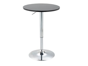 Table bar ronde relevable pivotante 61 cm – noir – hauteur réglable 70 à 90 cm, plateau rotatif