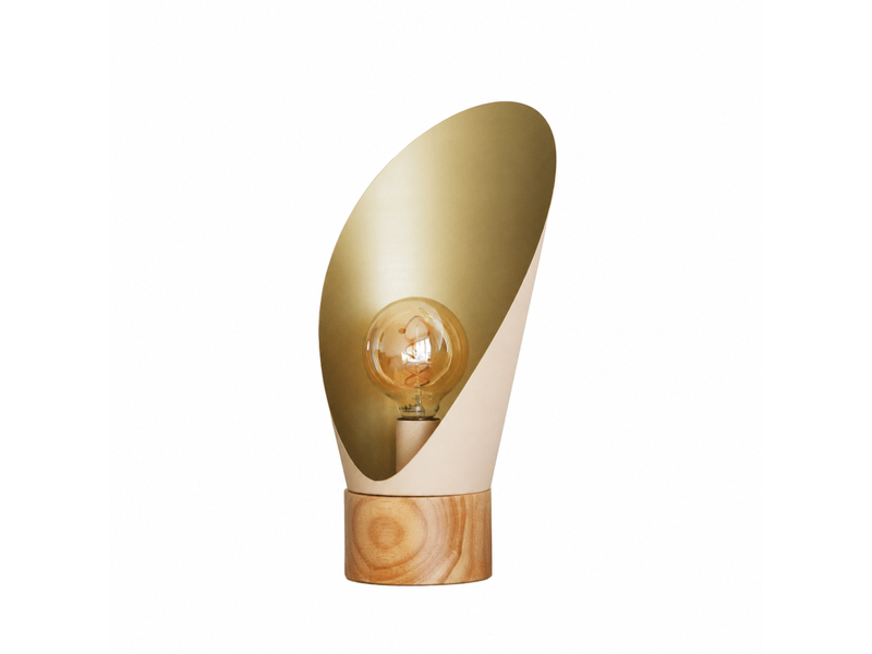  Lampe à poser en métal crème et bois h44 cm-spoon Spoon - Conforama A