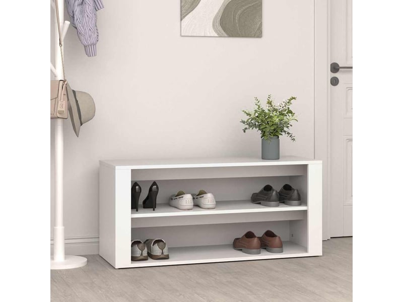  Meuble à chaussures, étagère à chaussures blanc 100x35x45 cm bois d'ingénierie  - Conforama B