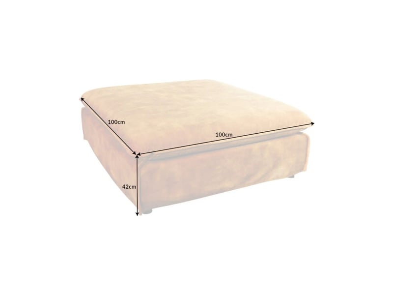  Pouf kalia – jaune moutarde – velours – pouf contemporain  - Conforama C