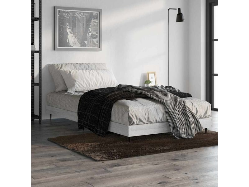  Lit simple- lit adulte -  cadre de lit sans matelas sonoma gris 90x200 cm  - Conforama C