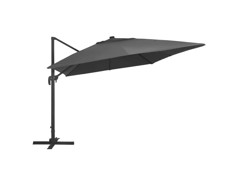 Parasol de jardin | parasol d'extérieur en porte-à-faux lumières led mât en aluminium shl3809 - Conforama C