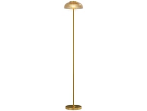 Lampadaire led pour salon, éclairage blanc chaud 3000 k, interrupteur au pied, 25 x 25 x 134 cm, laiton