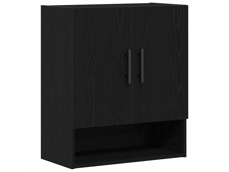 Meuble mural, rangement salon 60 x 31 x 70 cm bois d'ingénierie chêne noir shl3048 - Conforama A