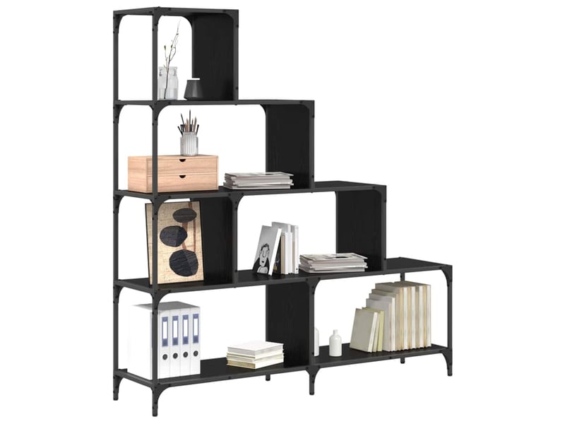  Bibliothèque 4 niveaux, armoire à livres 139 x 33,5 x 149 cm bois d'ingénierie  - Conforama C