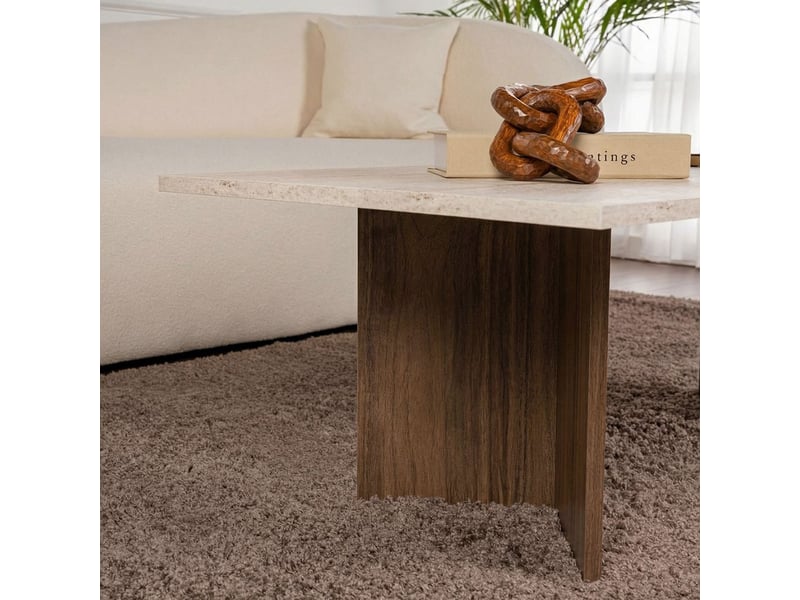  Table basse rectangulaire effet marbre sabin  - Conforama C