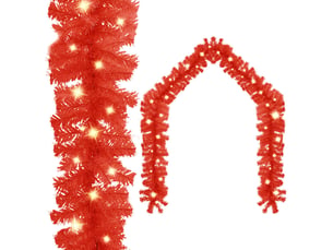 Guirlande de noël avec lumières led 20 m rouge