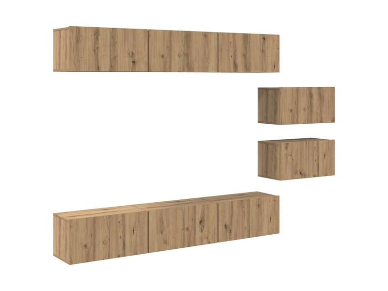 Ensemble meuble tv ; banc tv ; armoire tv 8 pcs chêne artisanal 60 x 30 x 30 cm  - Conforama B