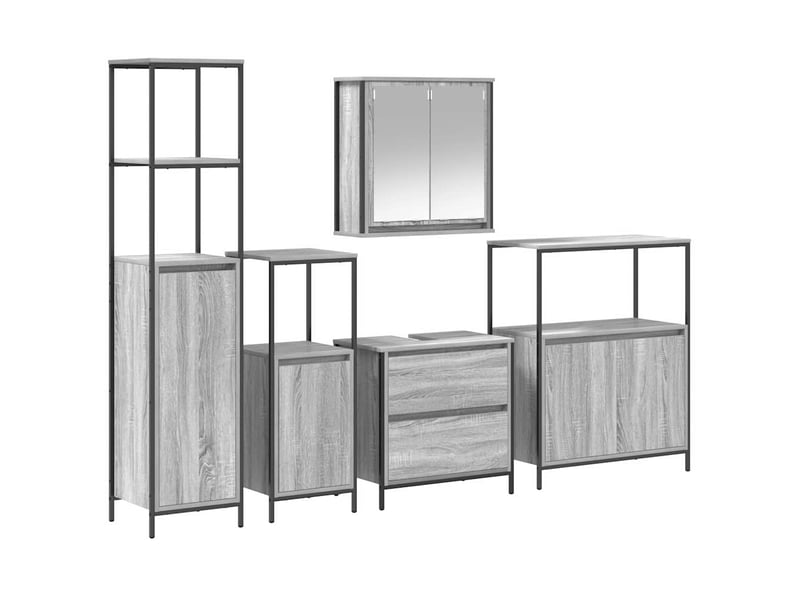  Ensemble de mobilier de salle de bain 5 pc gris cf64564  - Conforama A