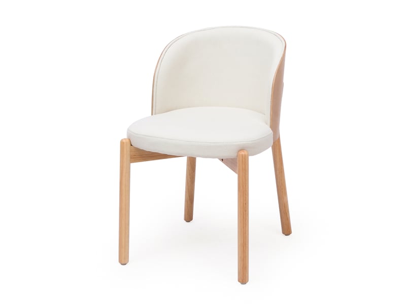  Lot de 6 chaises de salle à manger,57x49x74 cm,tissu de lin,coloris bois naturel  - Conforama D