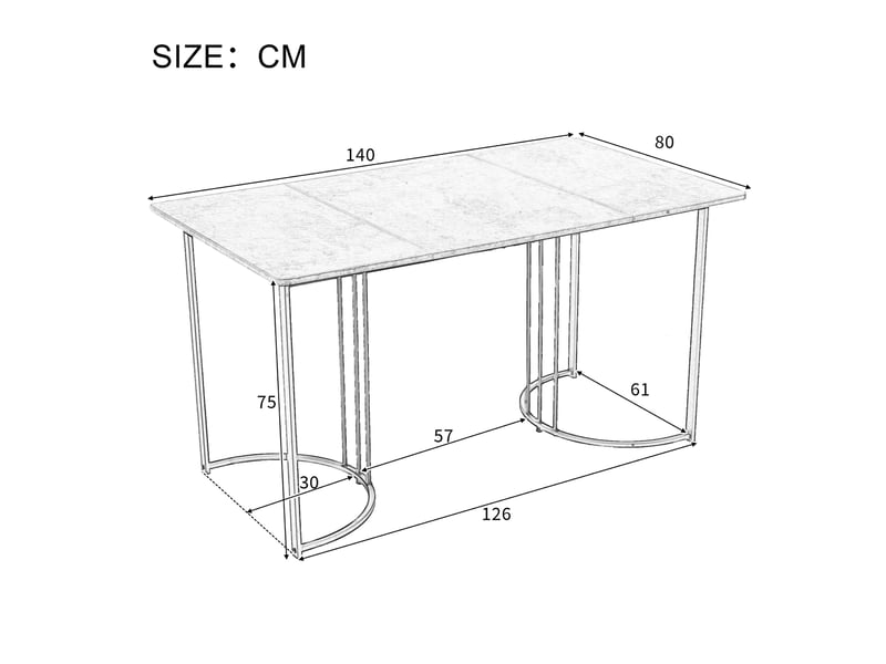  Ensemble repas 5 pièces, motif marbre, plateau mdf blanc, pieds métal réglables, meuble salon, 4 chaises velours, noir  - Conforama C