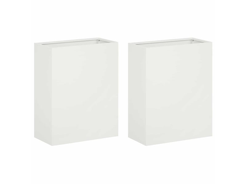  Jardinière - cache-pot de jardin 2 pcs blanc 40 x 20 x 40 cm  - Conforama A