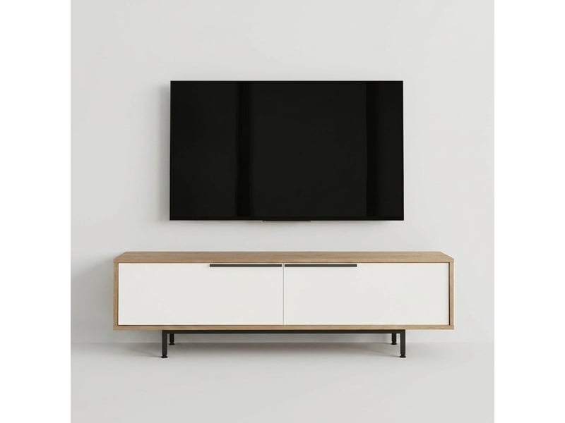  Meuble tv moderne 160 cm avec portes tekar  - Conforama E
