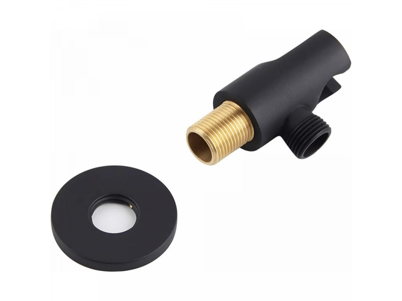 (noir)support de douchette à main, coude de raccordement mural avec support de douche, support rond pour pommeau de douche, coude de douche universel - Conforama D