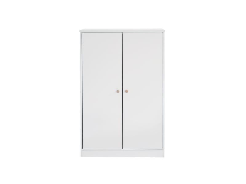  Armoire 80x50x120 cm à 2 portes avec tringle mdf blanc  - Conforama A
