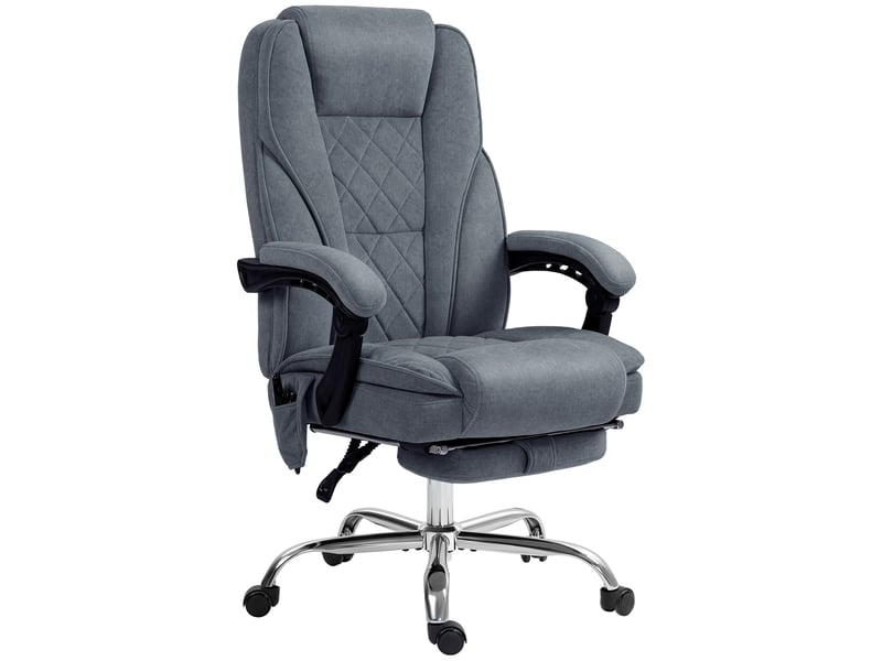  Fauteuil de bureau massant et chauffant, chaise de bureau, 67x72x119cm, gris foncé  - Conforama A