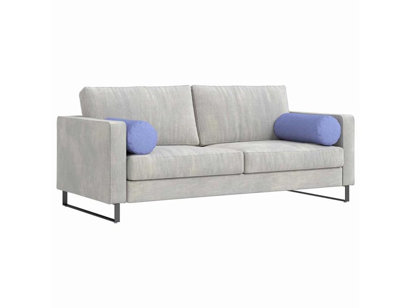 Lot de 2 coussins d'accent, coussins décoratifs, coussins lombaires tissu bleu denim ø 25 x 70 cm cf56685 - Conforama C