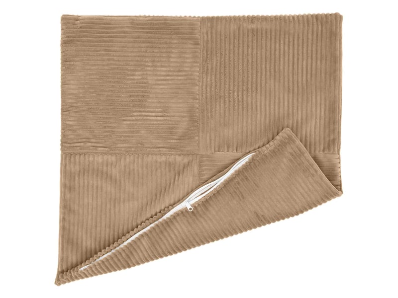  Lot de 2 housses de coussin almelo marron 50 x 50 cm velours côtelé cf49400  - Conforama C