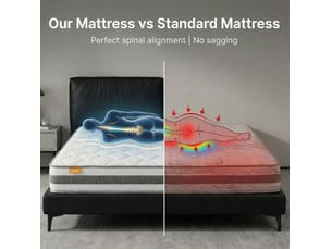 Matelas 140x200 cm <strong>DESVIAE</strong>  <strong></strong> Ressorts ensachés + mousse soutien Très ferme épaisseur 25 cm