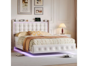 Lit 2 places 160x200 cm SHOPENTRA coloris blanc