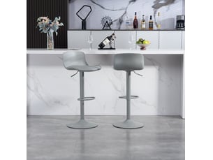 tabouret de bar assise réglable en hauteur <strong>HAVRYA</strong> - gris hauteur d'assise 66 cm vendu Par paire