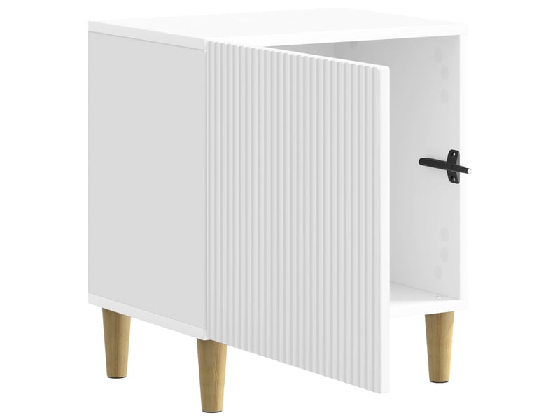  Table de chevet - cabinet de chevet - table de nuit blanc brillant 43 x 34,5 x 50 cm  - Conforama C