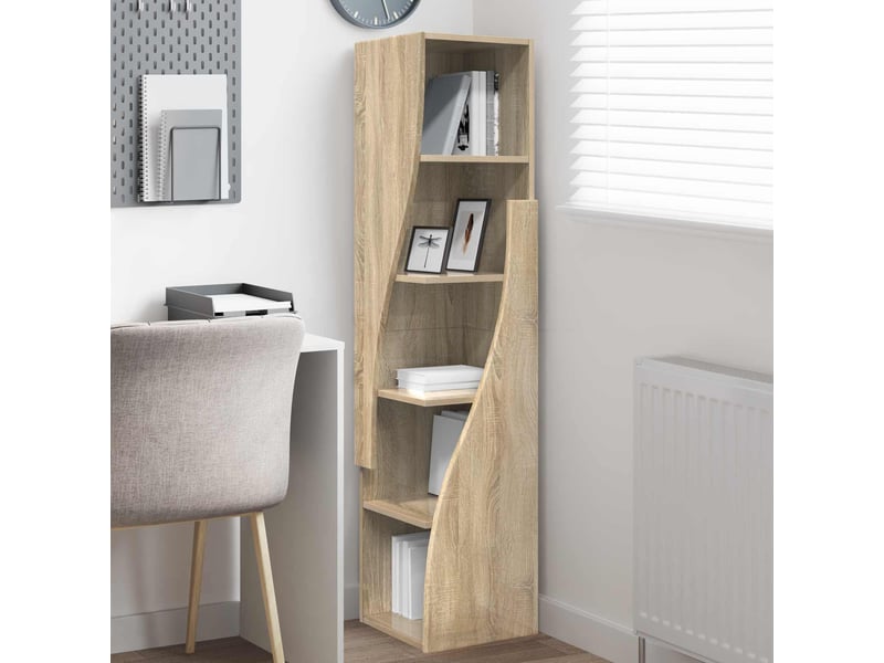  Meuble d'angle, meuble de rangement salon 32x32x140cm bois d'ingénierie chêne sonoma  - Conforama D