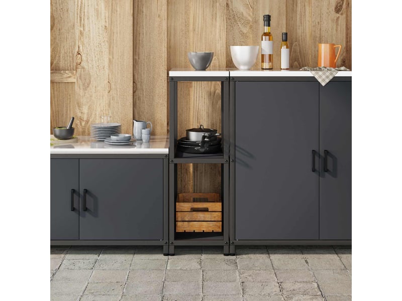 Étagère de cuisine, étagère de rangement hattem anthracite 30x50x92cm acier - Conforama D