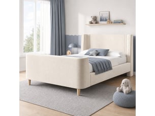 Lit simple 90x200 cm MEUBLIV coloris beige