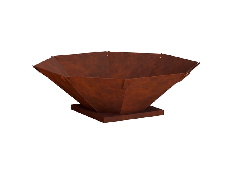  Brasero exterieur, foyer camping foyer de cheminée rouillé 70,5x70,5x21,5 cm acier patiné  - Conforama A