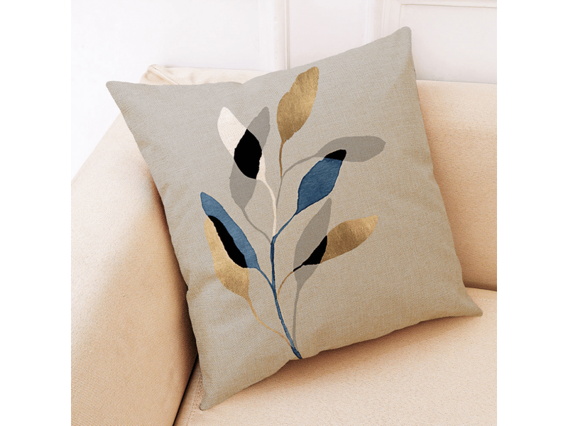  Lot de 4 housses de coussin décoratives en forme de feuille 45 cm x 45 cm gris 45 x 45 cm housses de coussin carrées en polyester doux pour salon, ca  - Conforama D