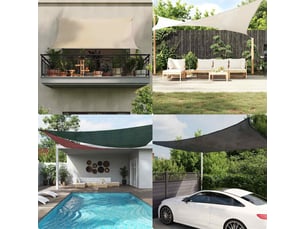 Voile d'ombrage - voile d'ombre - voile parasol 160 gm² vert foncé 3,5x3,5x4,9 m pehd